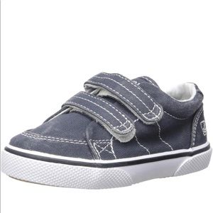 Sperry Halyard Hook & Loop Boat Shoe (Toddler) Navy Blue Wash Sz 8.5